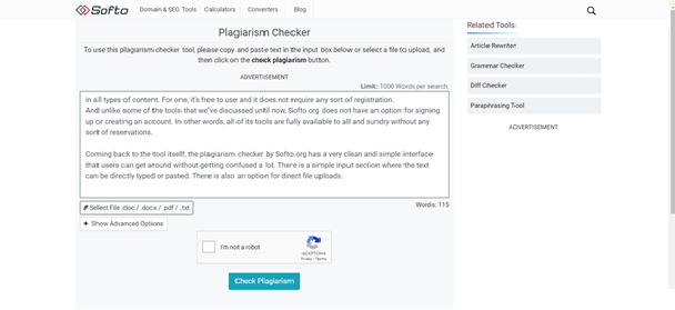 Plagiarism Checker by Softo